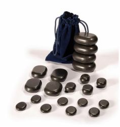 20 Pcs Ovular Basalt Stones Foot Massage Stone Set