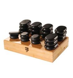 21 Pcs Flat Ovular Basalt Massage Stone Set