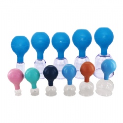 Glass cupping with rubber bulb